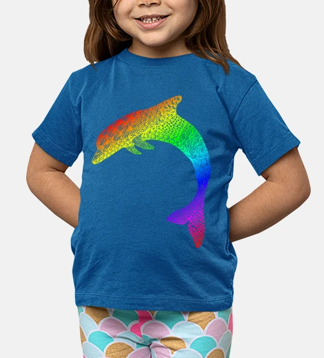 Ropa delfin arcoiris Zentangle camiseta niño