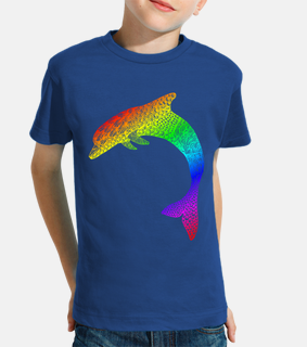delfin arcoiris Zentangle camiseta niño