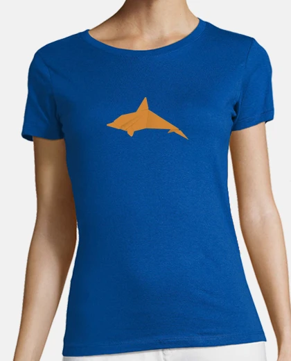 T-shirt delfino arancione. applicalo su diversi colori e stili di t-shirt per bambini e adulti