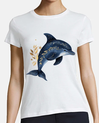 T-shirt delfino e pianta