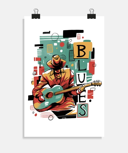 Poster delta blues, chitarra da salotto, cotone, poster di concerti blues, club,