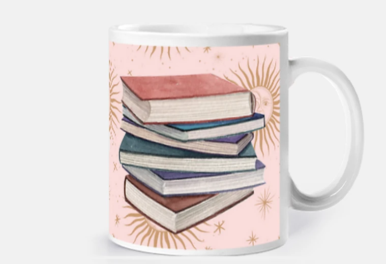 Taza Demasiados libros, lectura, literatura