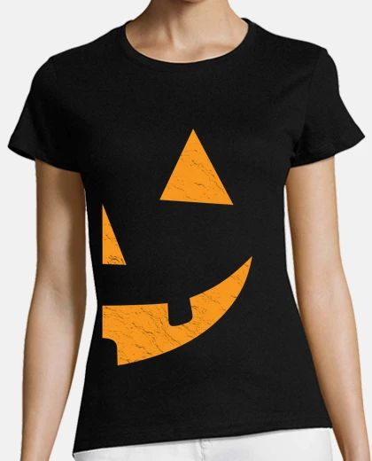 Tee-shirt demi-citrouille citrouille d&#39;halloween peur terreur horreur