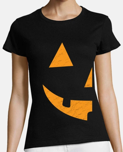 Tee-shirt demi-citrouille citrouille d&#39;halloween peur terreur horreur