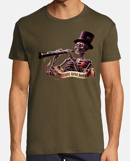 Tee-shirt déplacer le squelette rétro