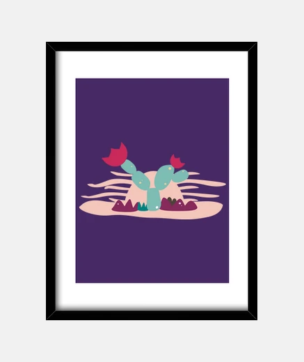 Framed desert cactus