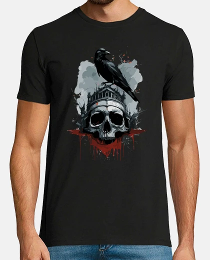 Tee-shirt Design contemporain Skull et tete de mo
