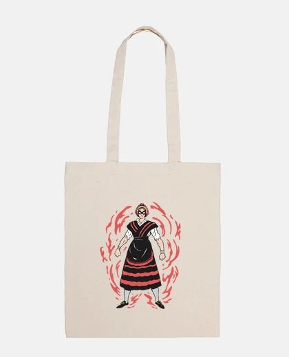 Sac design featuring a women dressed as a Galician superhero, sac de femme espagnole de Galice 