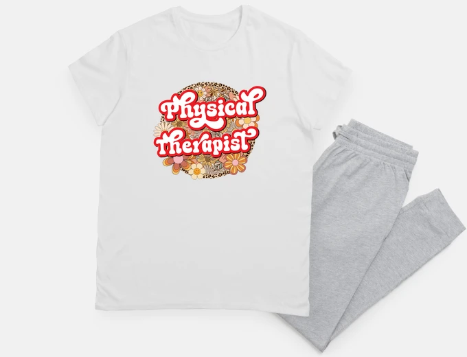 Pyjama design floral rétro de physiothérapeute