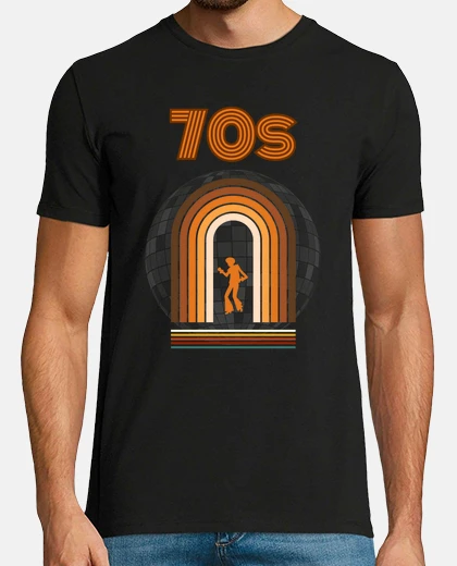 T-shirt design glamrock da discoteca in stile anni &#39;70