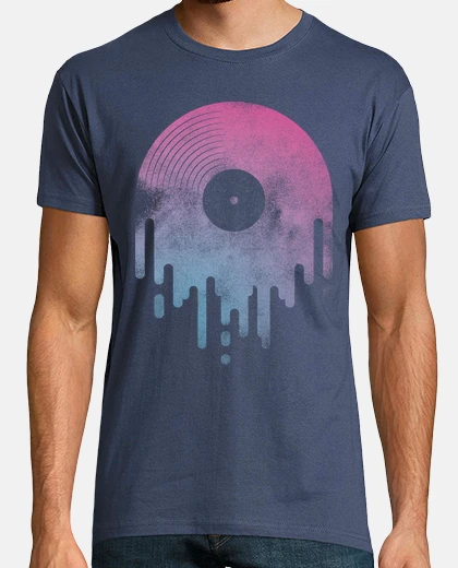 Tee-shirt design gouttes bleu