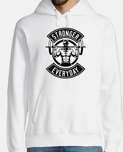 Hoodie design gym stronger everyday retro