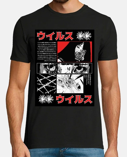 Tee-shirt design japonaise anime man ga cyberpunk