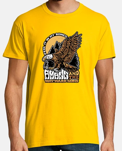 Tee-shirt design matt sabath feel it in my bones, homme, manches courtes, jaune citron, qualité extra