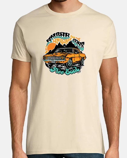 Tee-shirt design matt sabath free soul, homme, manches courtes, crème, qualité extra