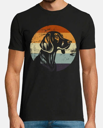 T-shirt design retrò cane vintage bluetick coon