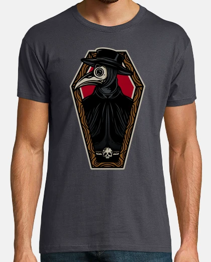 Tee-shirt design tatouage cercueil médecin peste