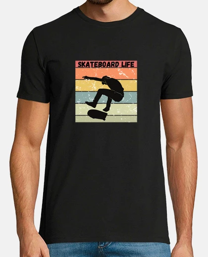 T-shirt design vintage di vita da skateboard