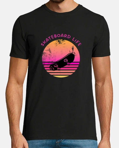 T-shirt design vintage di vita da skateboard