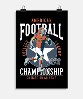 design rétro football américain des années 70 vintage 1978 sport