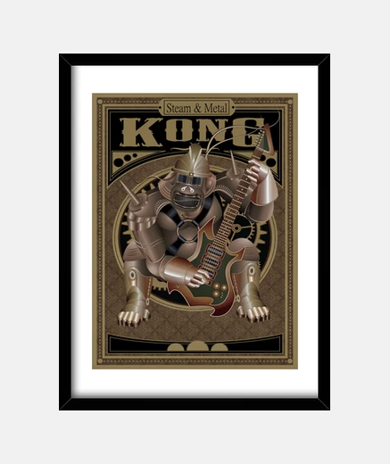 Framed designs simulation rockstar with text kong