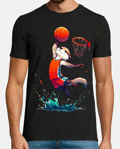 Tee-shirt dessin animé de joueur de basket-ball d