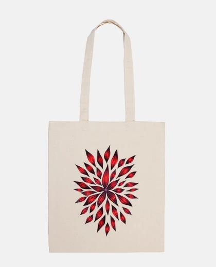 Sac dessin de doodle fleur rouge abstrait
