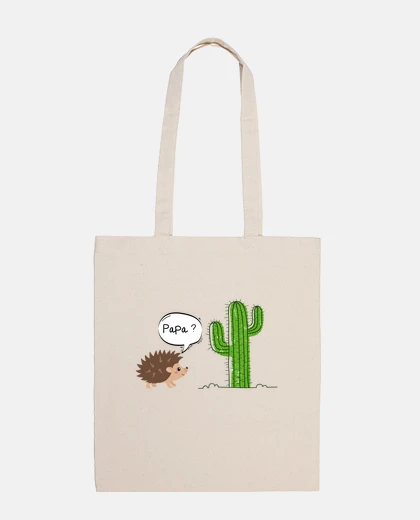 Sac dessin humour, hérison, cactus
