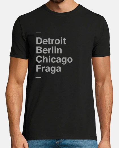 T-shirt detroit, berlino, chicago, fraga