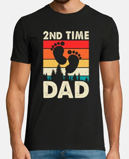 Tee-shirt deuxième 2ème fois papa papa de deux en