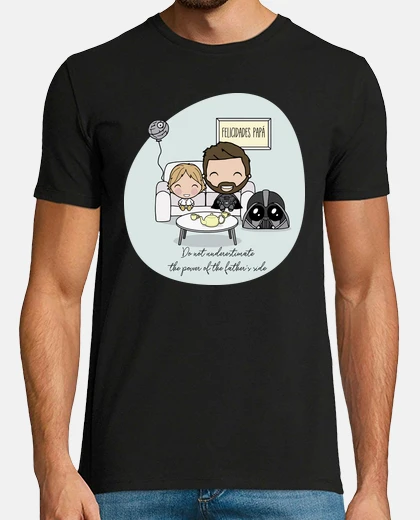 Camiseta Dia del Padre Darth Vader barba y Luke