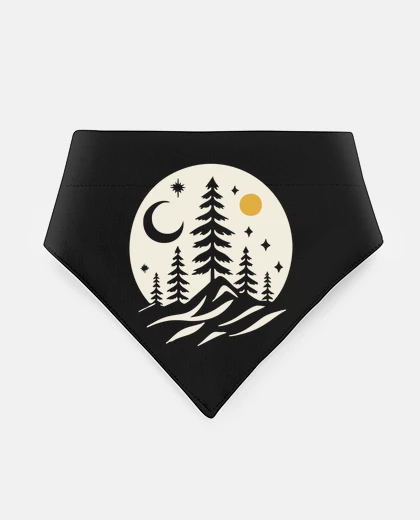 Mascotas Día y noche en el bosque bandana perro