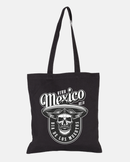 Bolsa Tote de tela, Diseño Gatos Mexicanos Esqueleto