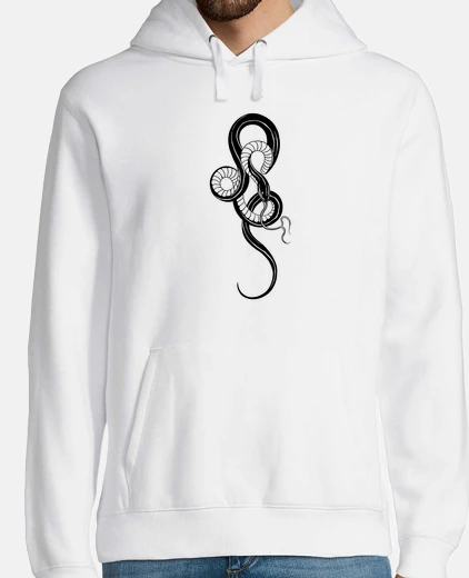 Sudadera dibujo de serpiente en blanco y negro
