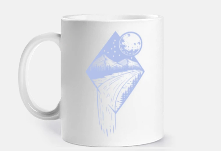 Taza dibujo geométrico de la naturaleza de l