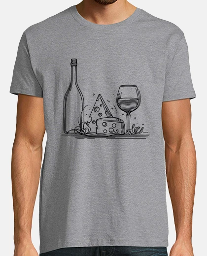Camiseta dibujo lineal de mesas de aperitivos y 