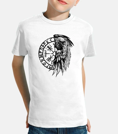 Ropa dibujo vikingo cuervo y vegvisir