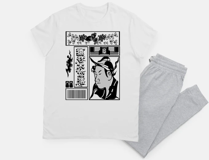 Pyjama dicton japonais singes arbres