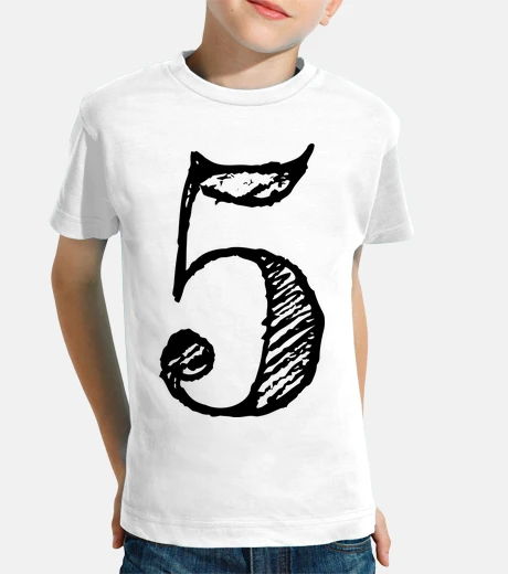 Kids digit 5 number 5 giant handwritten
