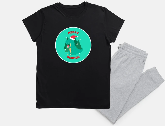 Pajama dinosaur on christmas