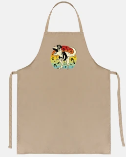 dinosaur policeman, on rainbow background, vintage, village cook,