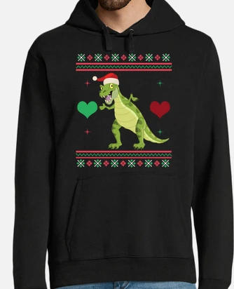 Dinosaur ugly christmas sweater xmas hoodie tostadora