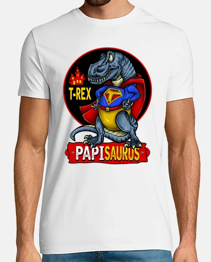 Tee-shirt dinosaure t-shirt super-héros humour cadeau père dinosaure héro t-rex papa