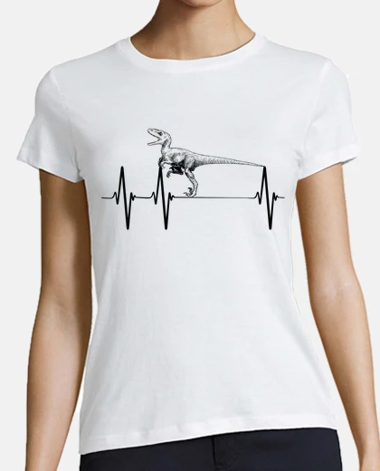 Playera dinosaurio electrocardiograma dino adn laboratorio