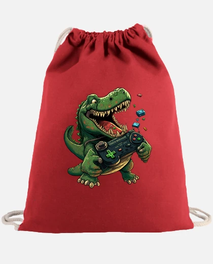 Mochila saco con cuerdas dinosaurio gamer laTostadora