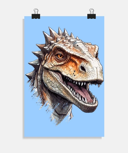 Poster dinosauro t-rex dinosauro poster testa camera da letto del bambino poster del soggiorno bebè