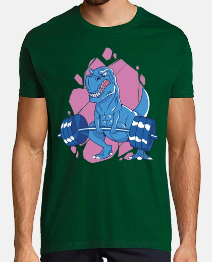 T-shirt dinosaurosauro t-rex che fa bodybuildin