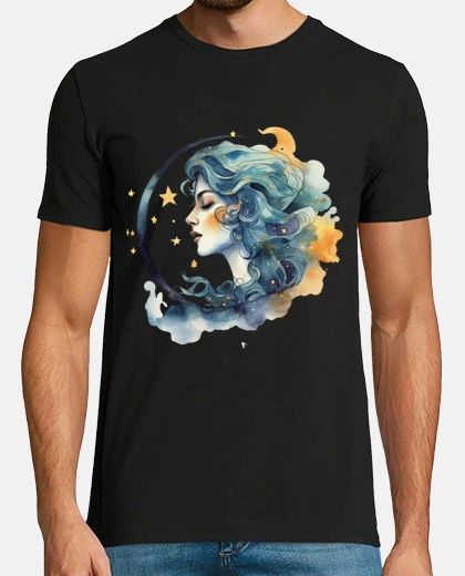 Camiseta diosa de la luna romántica, selene, luna, contemplación