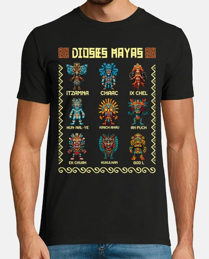 Camiseta Dioses Mayas Cutura Maya Azteca Mexicanas Historia