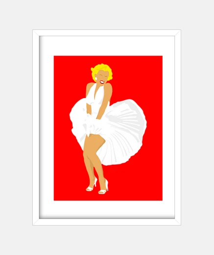 Quadro dipinge marilyn in abito bianco